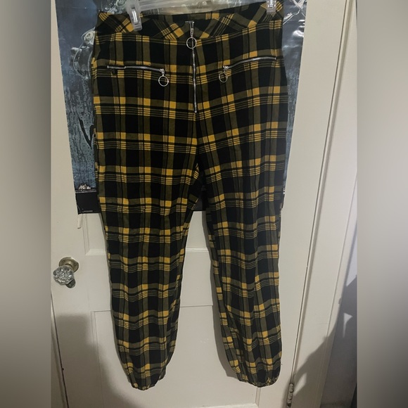 American Bazi Pants - LAST CHANCE Dolls kill yellow plaid plus size pants